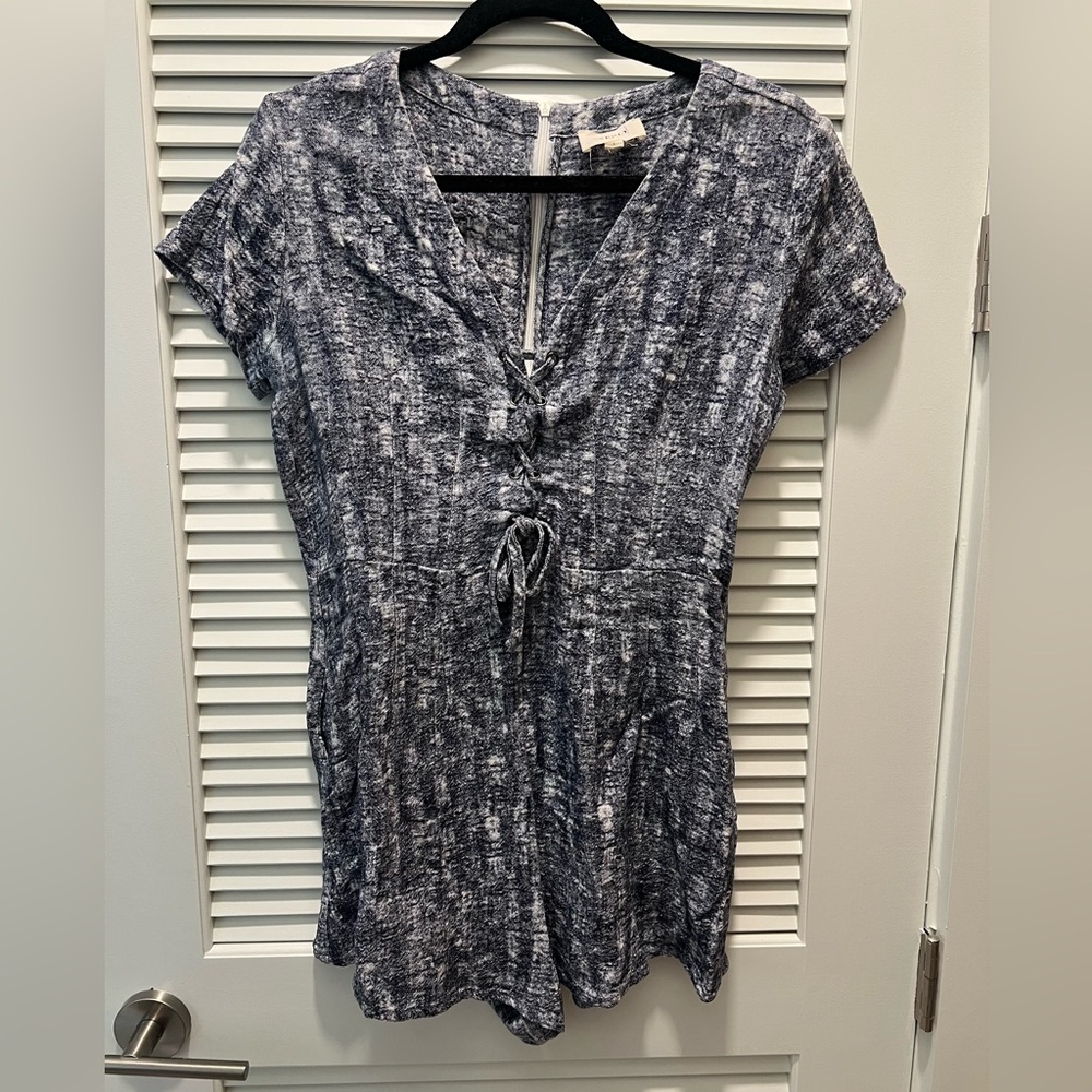 Everly Textured Tie Front Romper